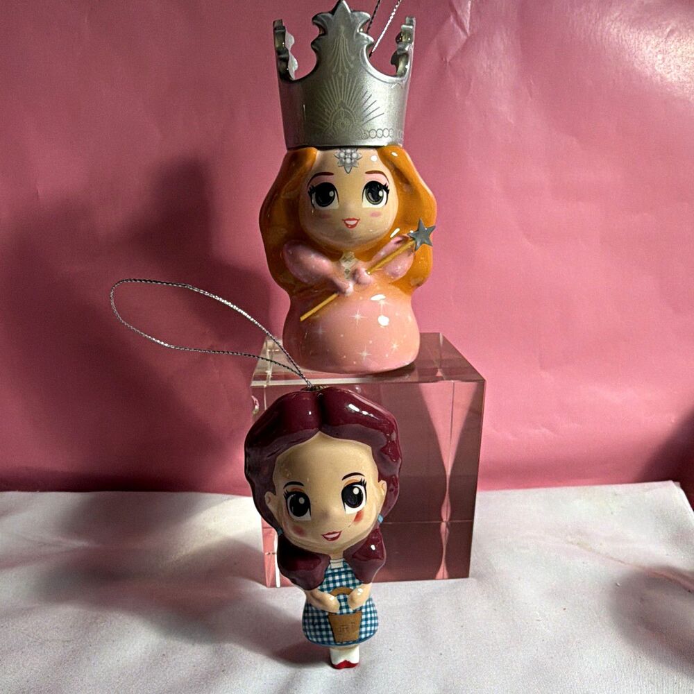 Dorothy And Glenda Wiz. of Oz Christmas Ornaments (lot of 2)
